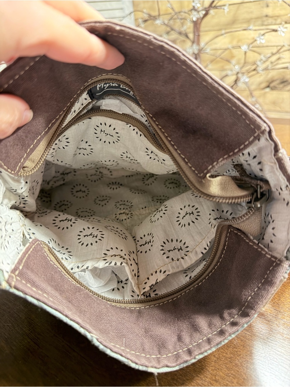 Myra Bag Gray Patterned Crossbody with Black and White Haircalf - Picture 5 of 5